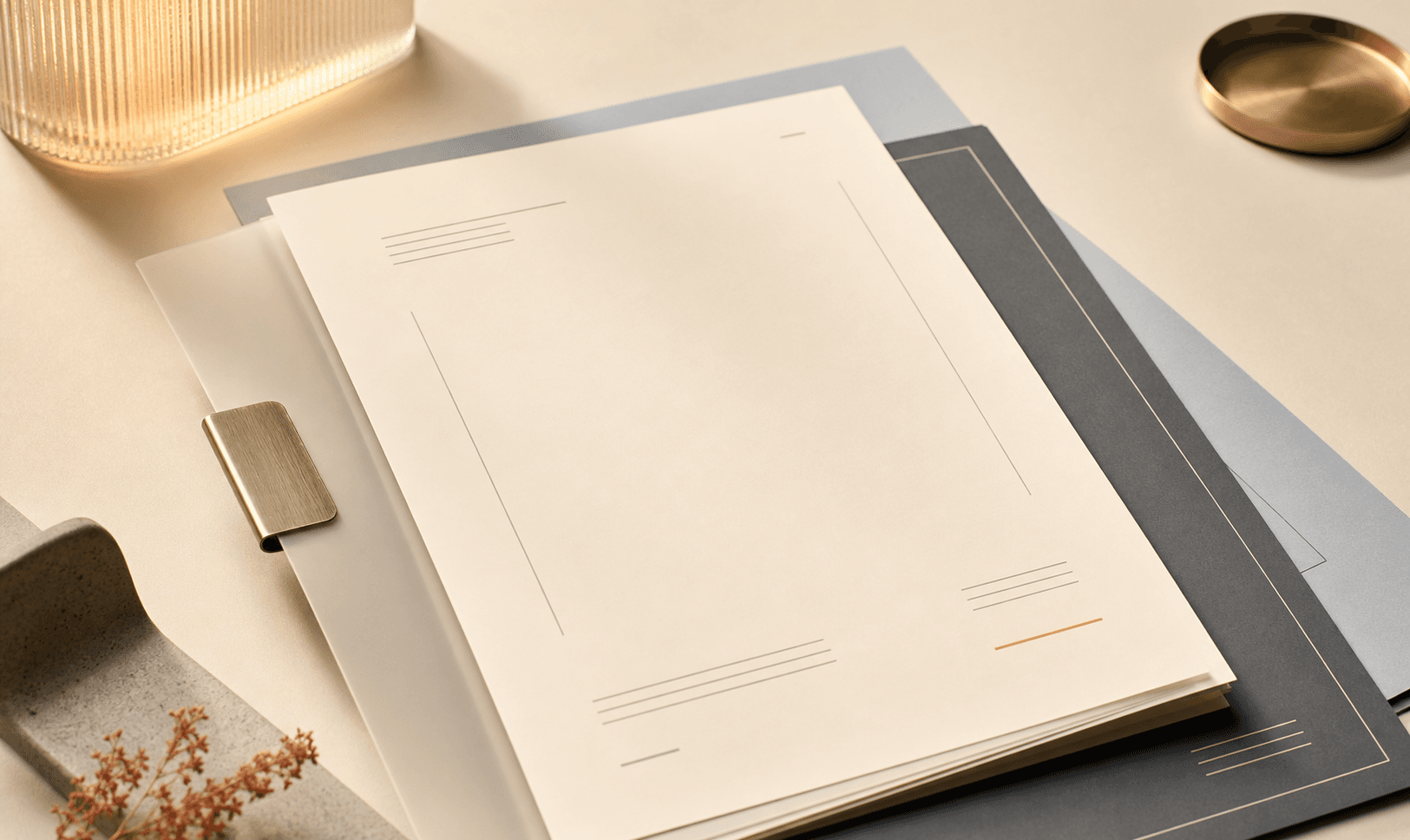 Neatly arranged agreement sheets